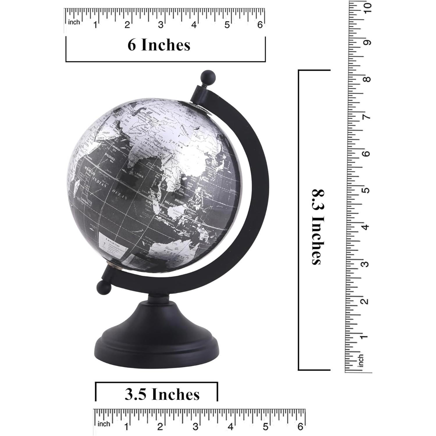 Globo Terráqueo de 12.7 cm Rely+ con Base de Metal Resistente