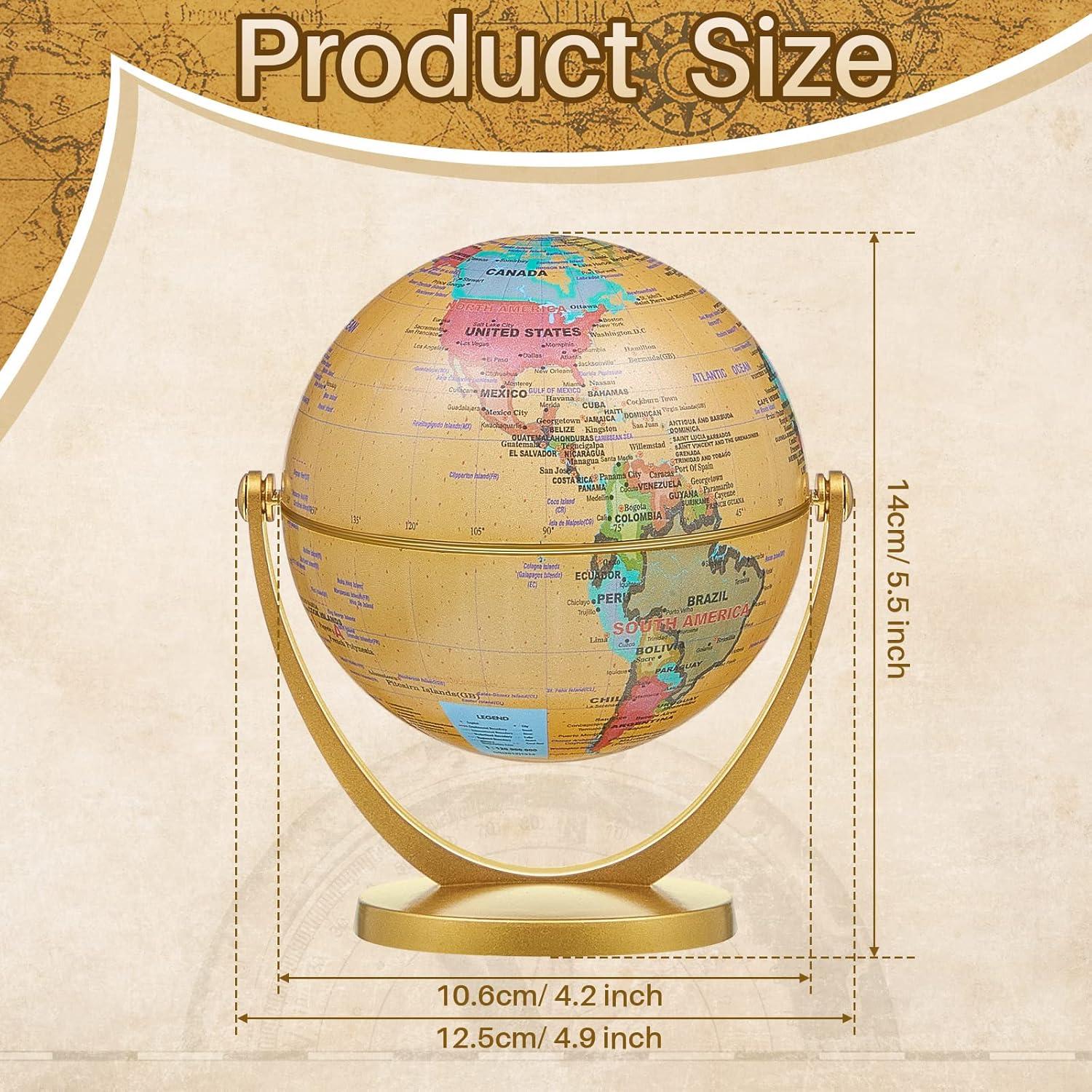 Mini Globos Terráqueos Antiguos Henoyso 10.6 cm - 3 Piezas