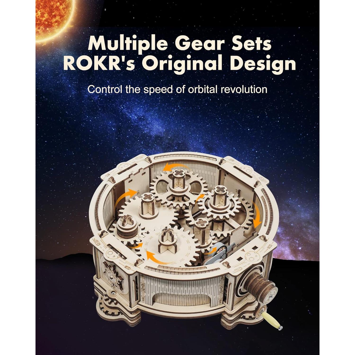 Rompecabezas 3D ROKR Sistema Solar - Kit de Madera para Adultos