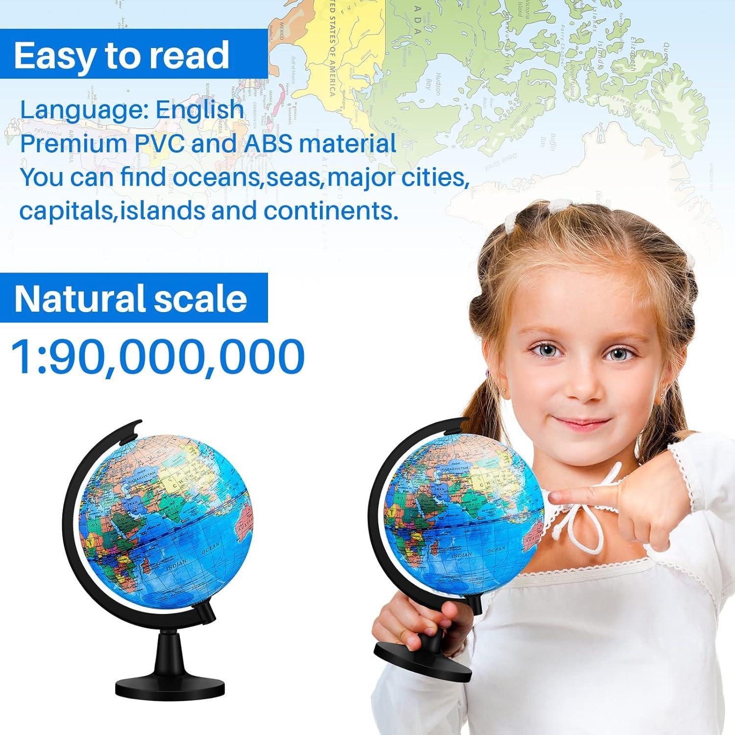 Globo Terráqueo 12 Pcs Meooeck 11.68 cm Educativo Decorativo