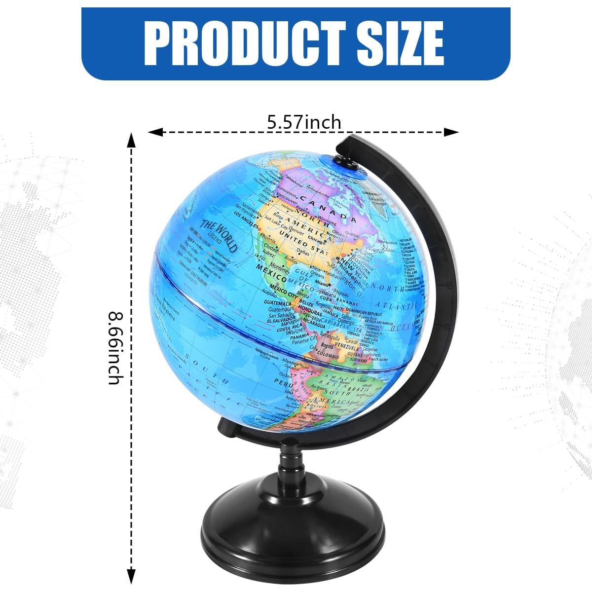 Globo Terráqueo Rotatorio KISEER 15.24 cm para Educación