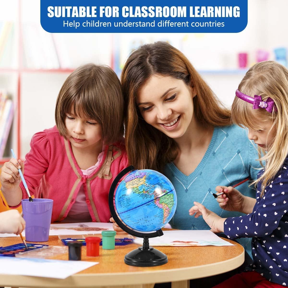 Globo Terráqueo Rotatorio KISEER 15.24 cm para Educación