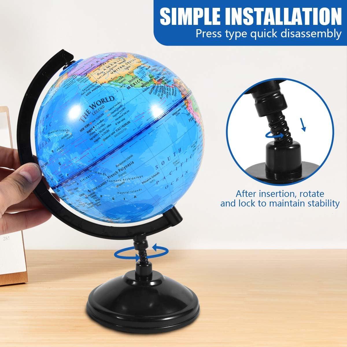 Globo Terráqueo Rotatorio KISEER 15.24 cm para Educación