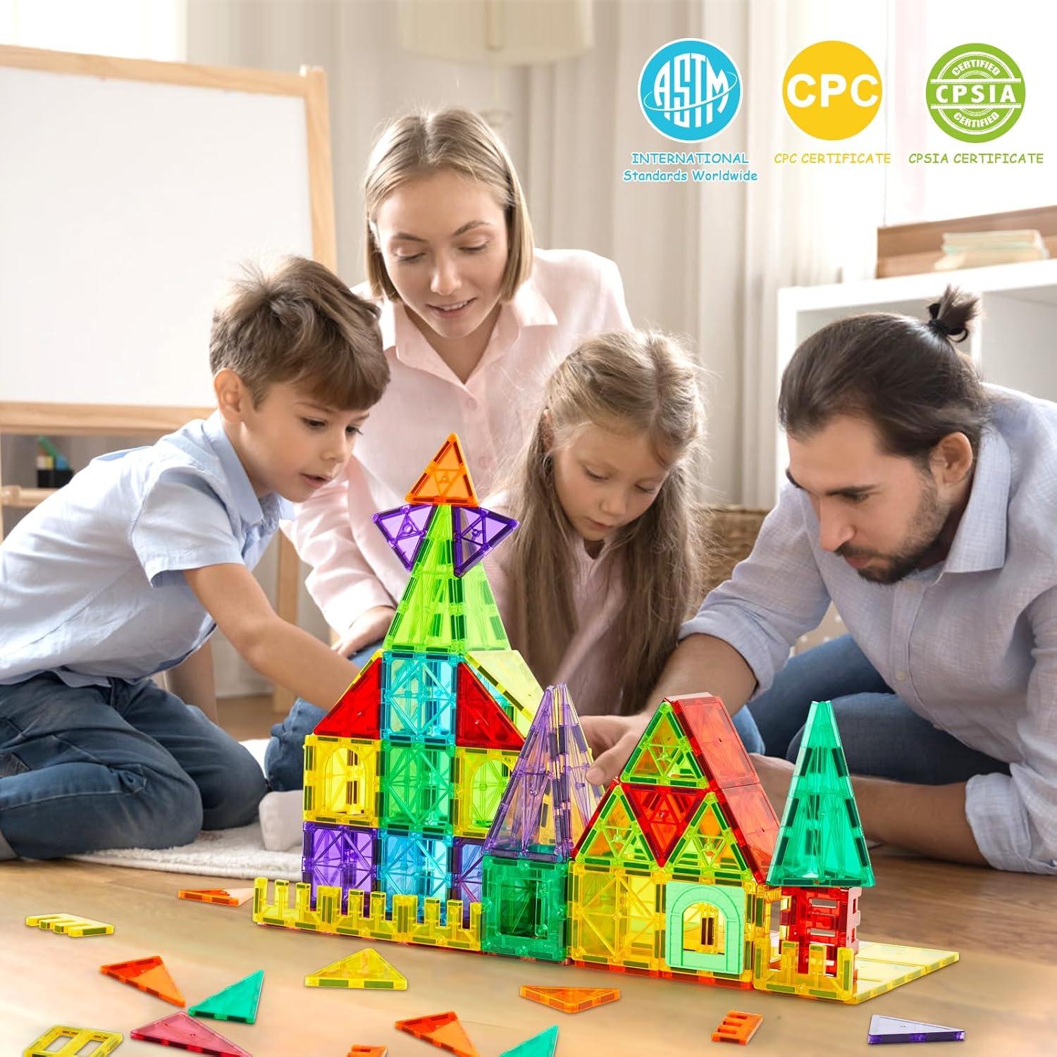 Set de 132 Piezas de Bloques Magnéticos DoyPPPE para Niños