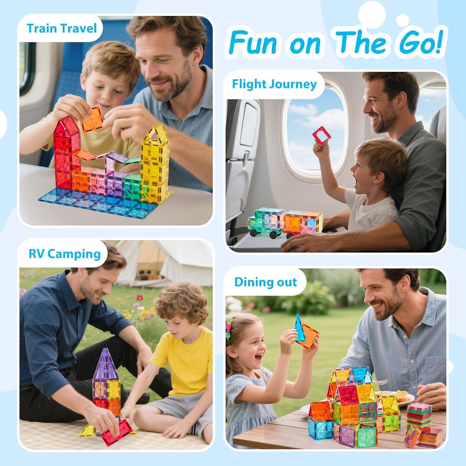 Juego de Azulejos Magnéticos Anbalulu 134 Piezas STEM 3D