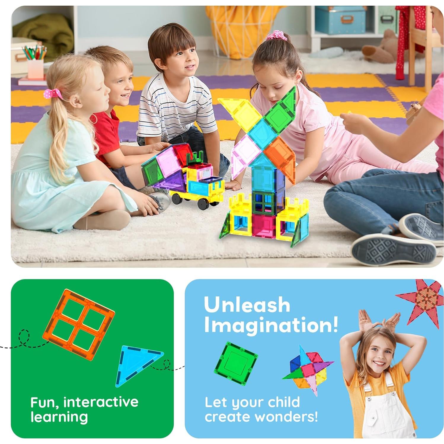 PicassoTiles 101 Piezas Azulejos Magnéticos Juguete Educativo