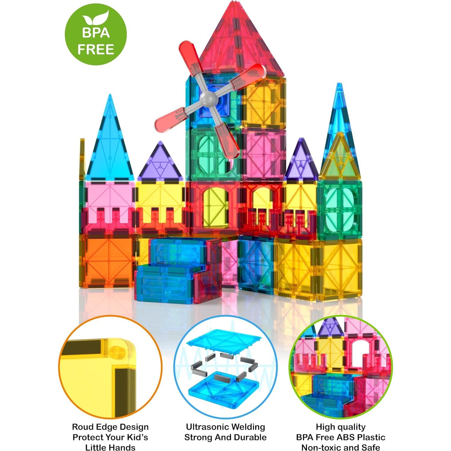 Juego de Bloques de Construcción Magnéticos Jasonwell 100 Piezas