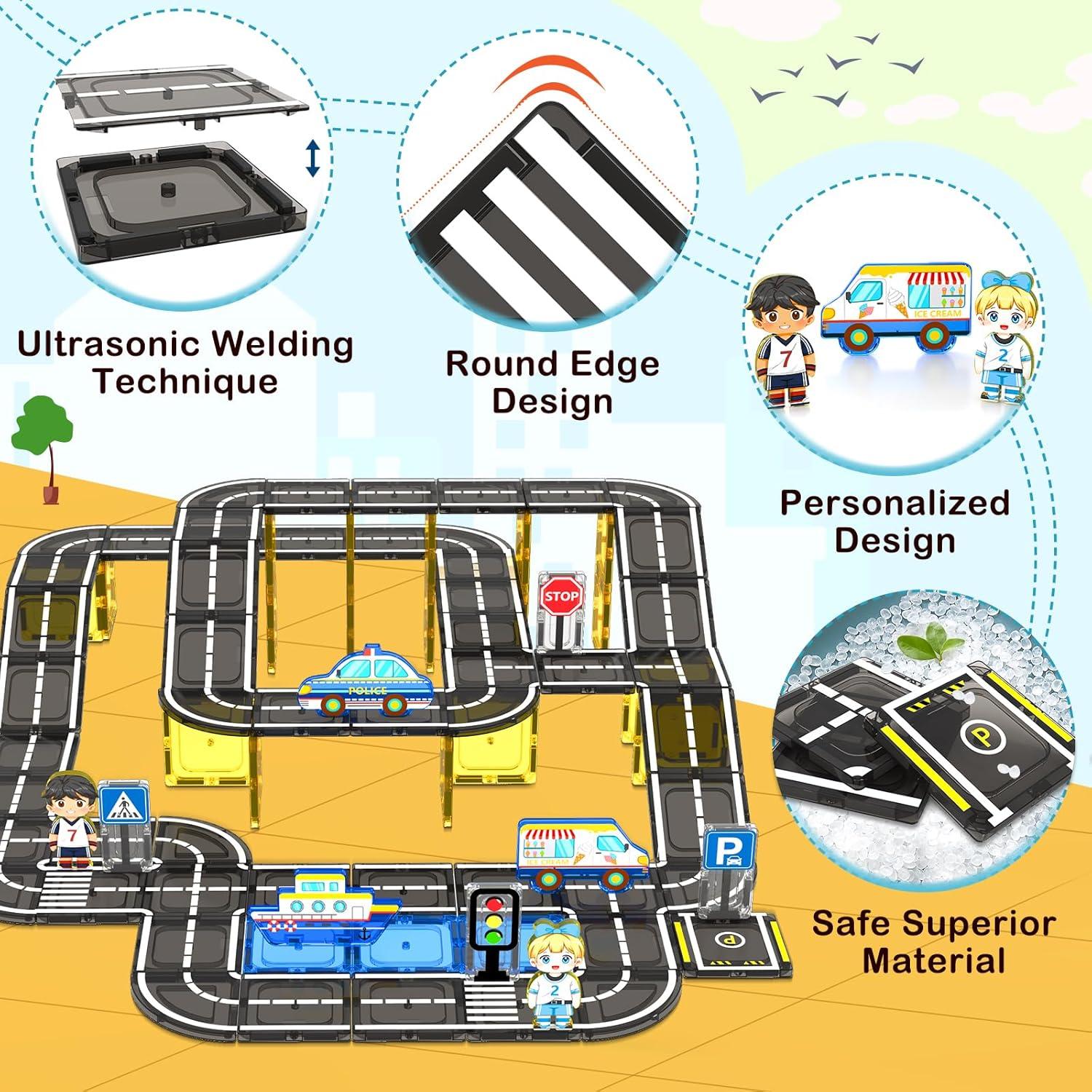 Juego de Pistas Magnéticas 104 PCS IGIVI para Niños 3+ Años