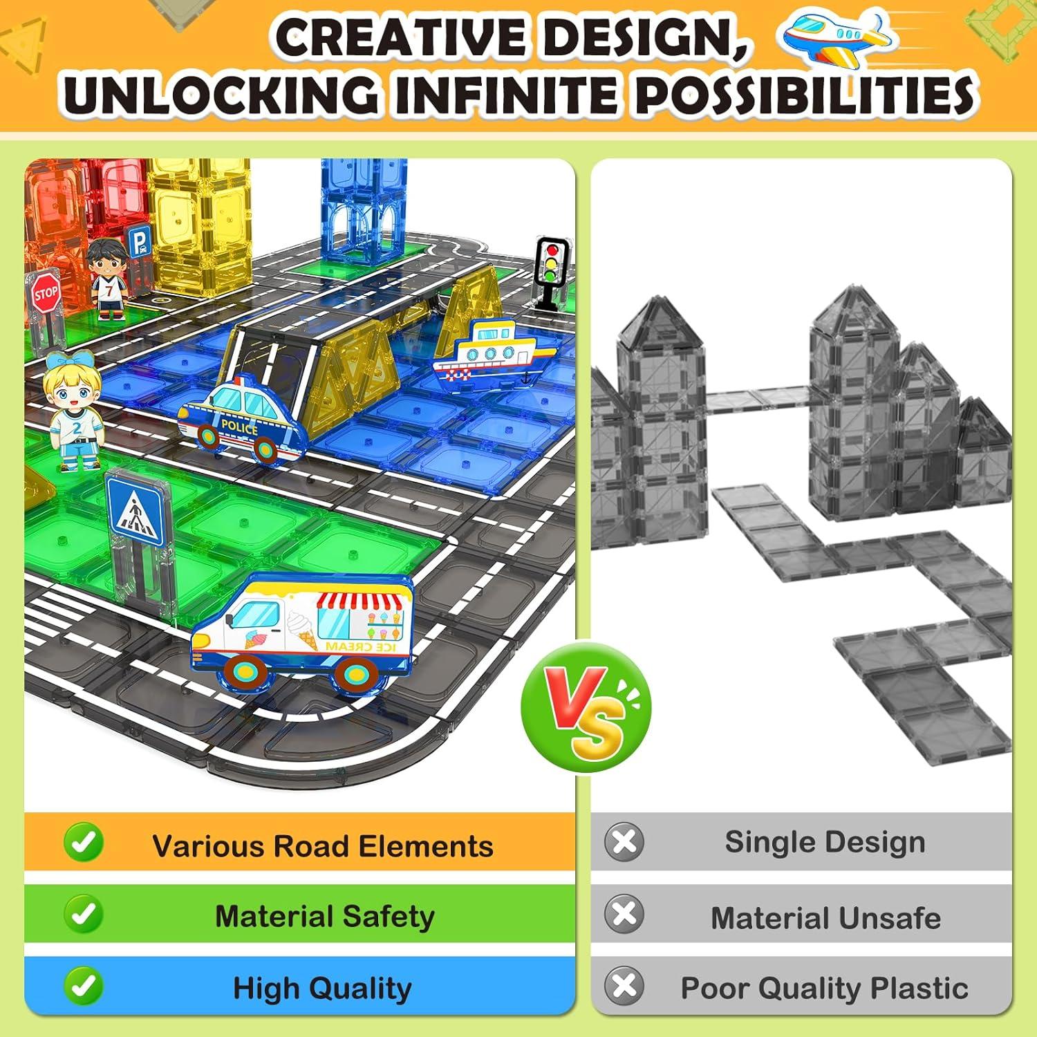 Juego de Pistas Magnéticas 104 PCS IGIVI para Niños 3+ Años