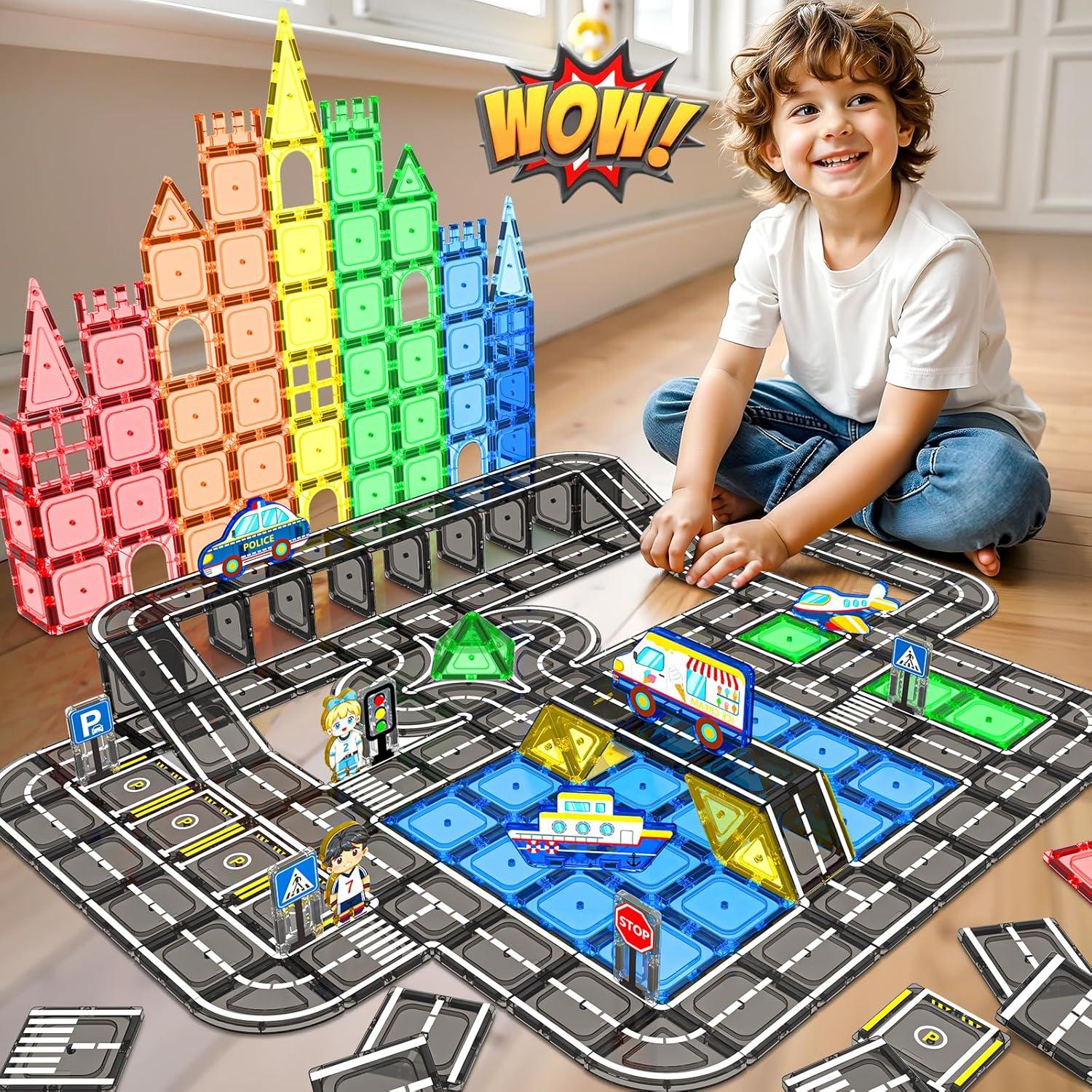 Juego de Pistas Magnéticas 104 PCS IGIVI para Niños 3+ Años