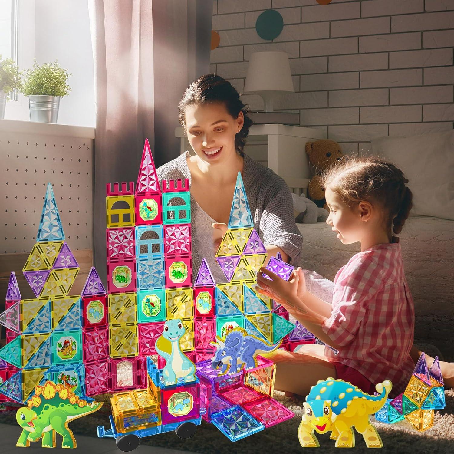 Juego de Bloques Magnéticos Jasonwell 110PCS para Niños 3+