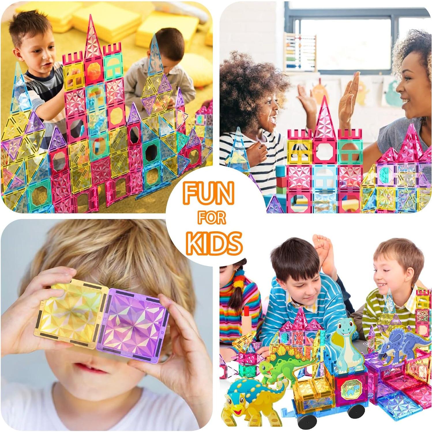 Juego de Bloques Magnéticos Jasonwell 110PCS para Niños 3+
