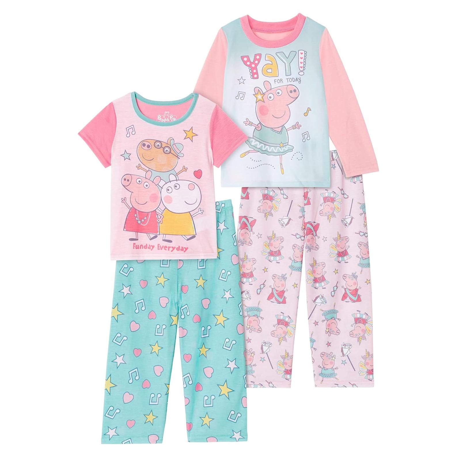 Pijamas Peppa Pig Niñas 4 Piezas Conjunto Ropa Dormir