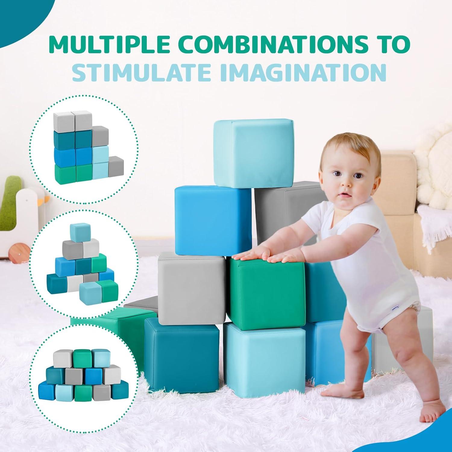 Bloques de Construcción de Espuma Hoohtoot 12 Piezas Coloridos