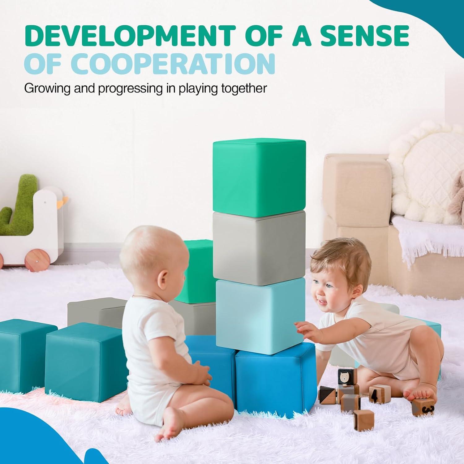 Bloques de Construcción de Espuma Hoohtoot 12 Piezas Coloridos