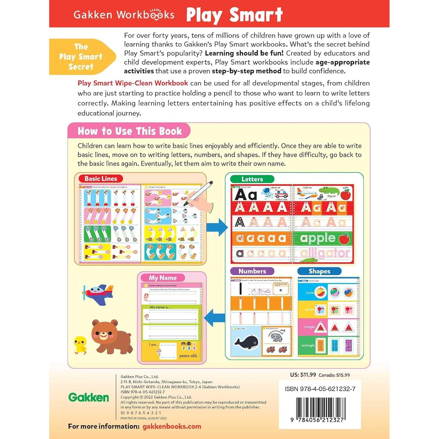 Play Smart Wipe-Clean Workbook: Ages 2-4: Tracing, Letters, Numbers, Shapes