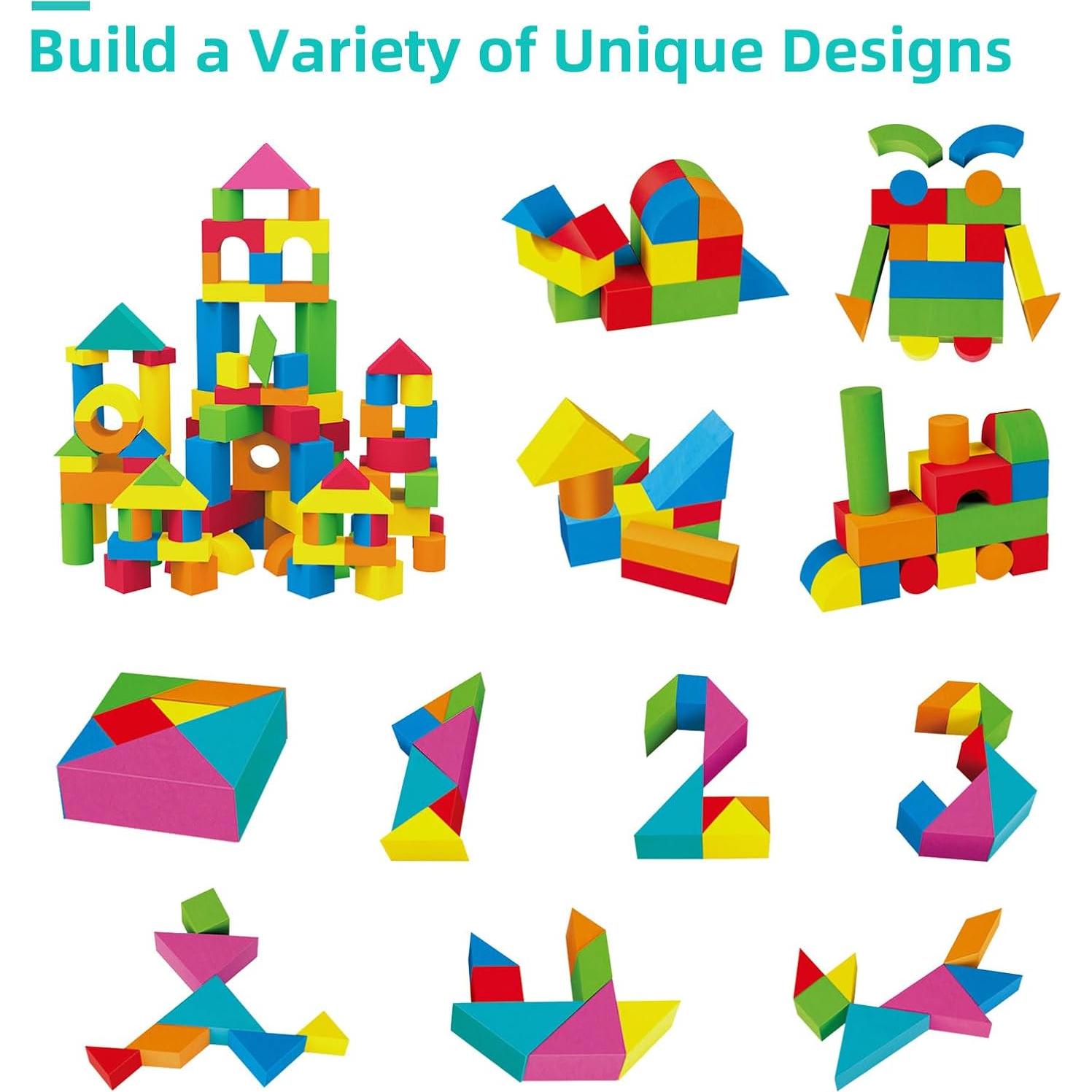 Bloques de Construcción Suaves Pleykele 94PCS para Niños 18+ Meses