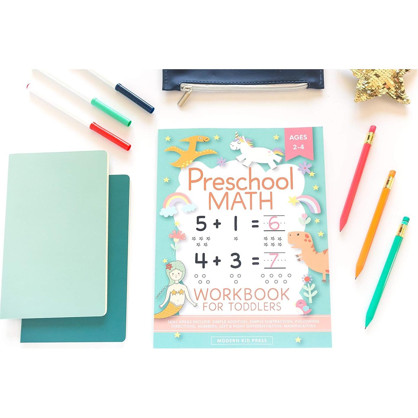 Preschool Math Workbook for Toddlers Ages 2-4: Beginner Math Preschool Learning Book with Number Tracing and Matching Activities for 2, 3 and 4 year olds and kindergarten prep