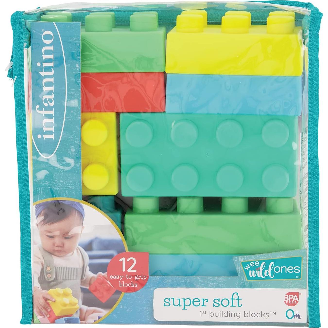 Bloques de Construcción Suaves Infantino Set 12 Piezas Multicolor