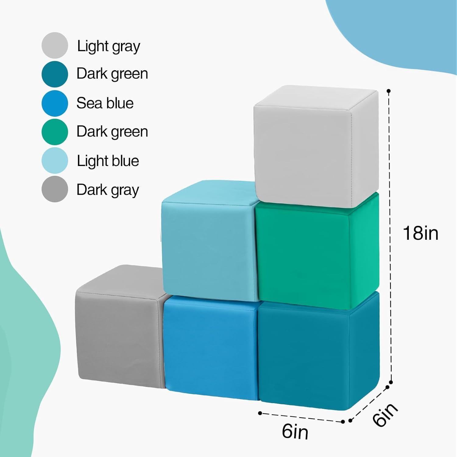 Bloques de Espuma Suave JungleDove 6 Piezas para Niños