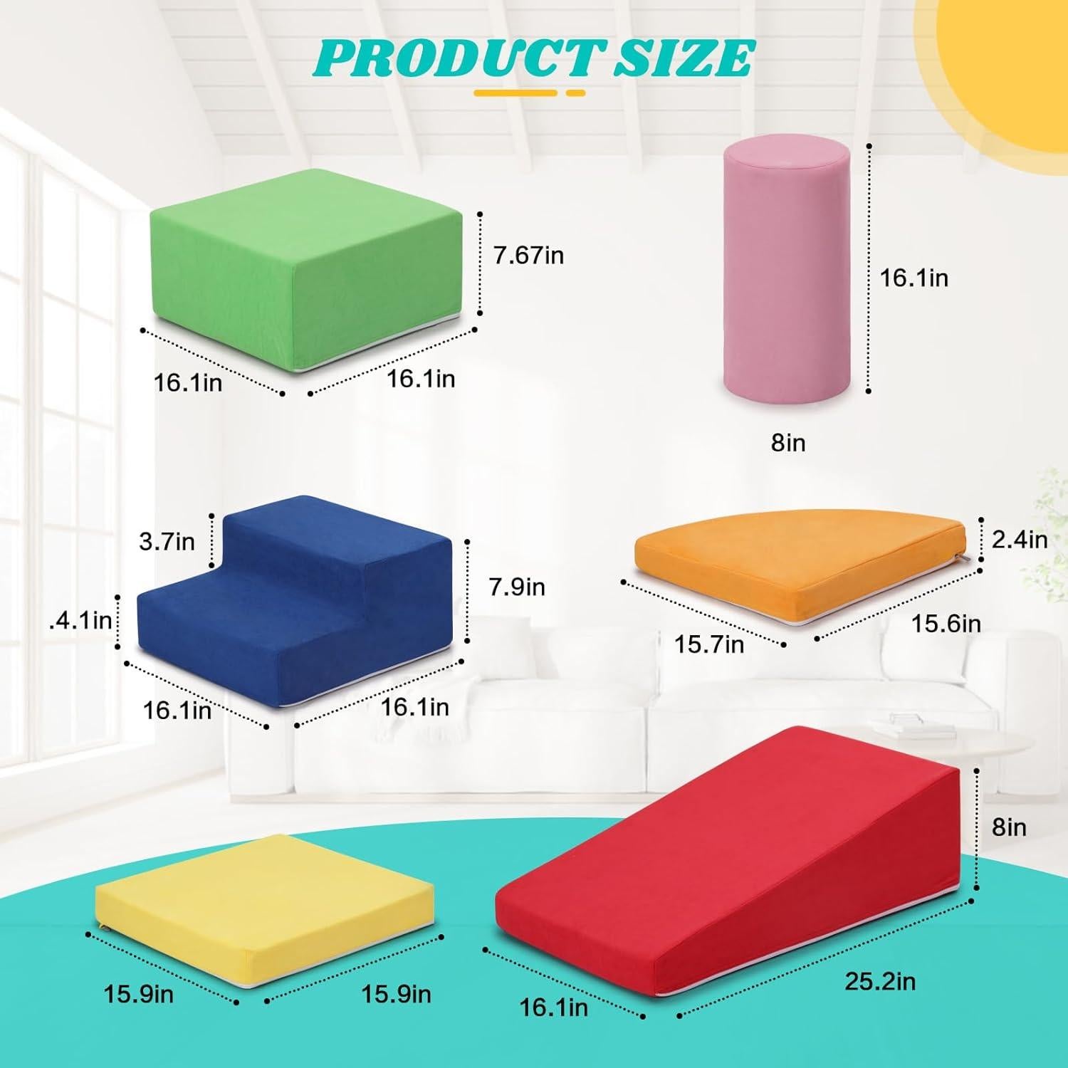Juego de 6 Bloques de Escalada de Espuma JungleDove 64x41cm