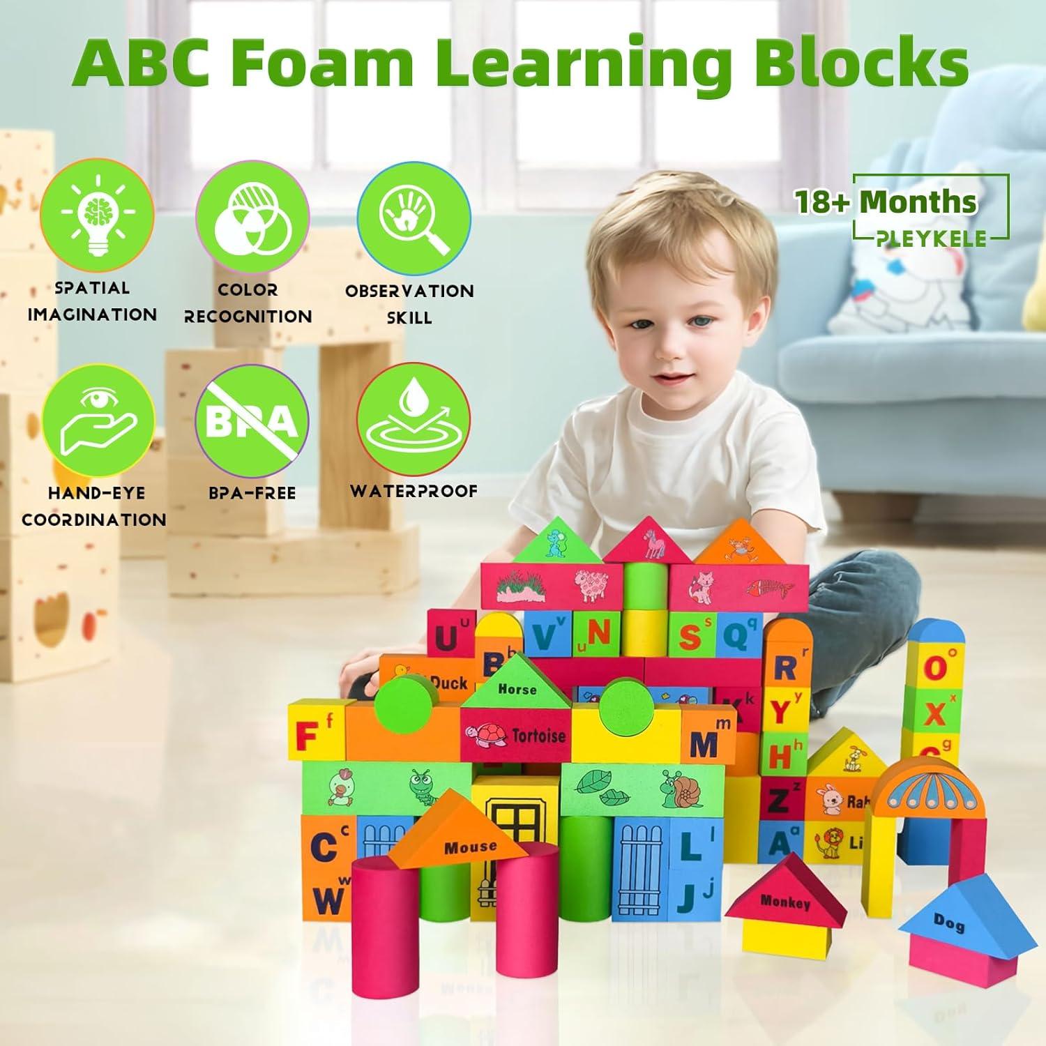 Bloques de Aprendizaje de Espuma ABC Pleykele 76 Piezas