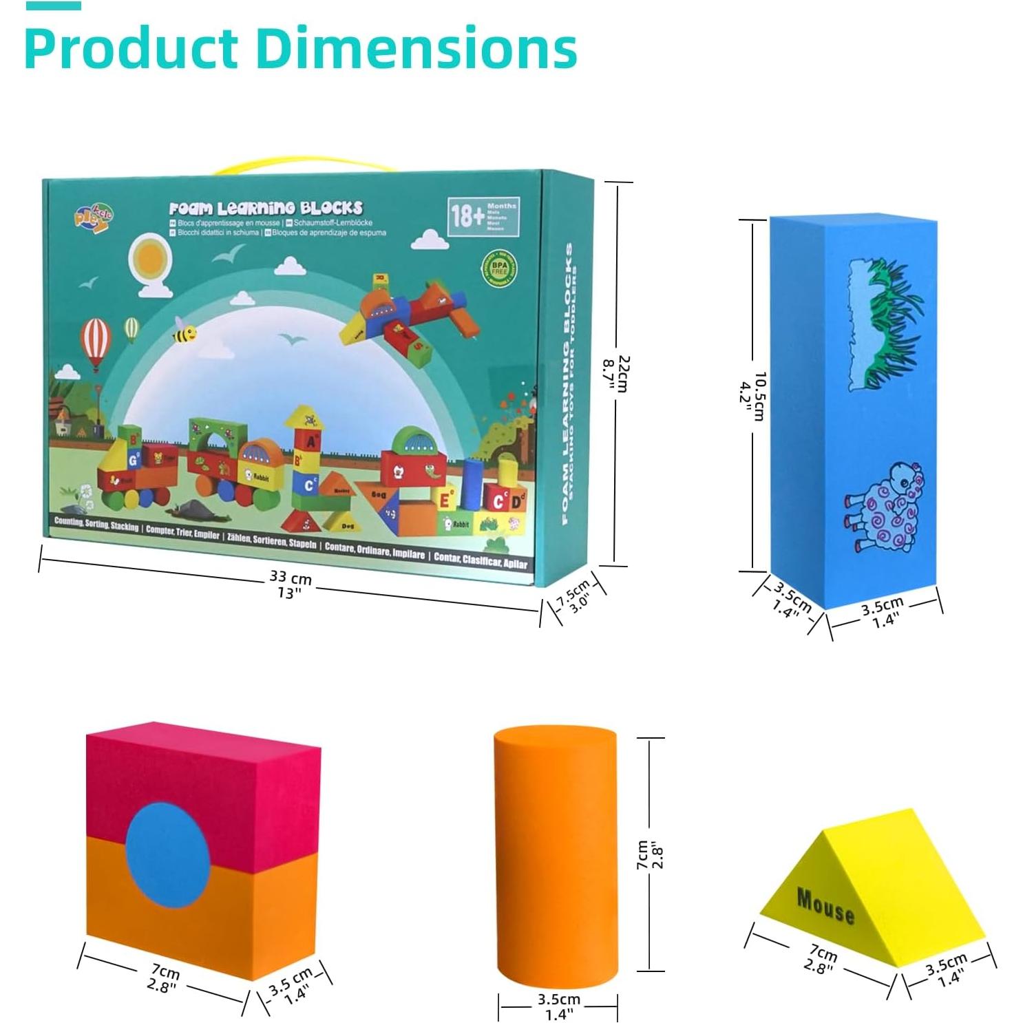 Bloques de Aprendizaje de Espuma ABC Pleykele 76 Piezas