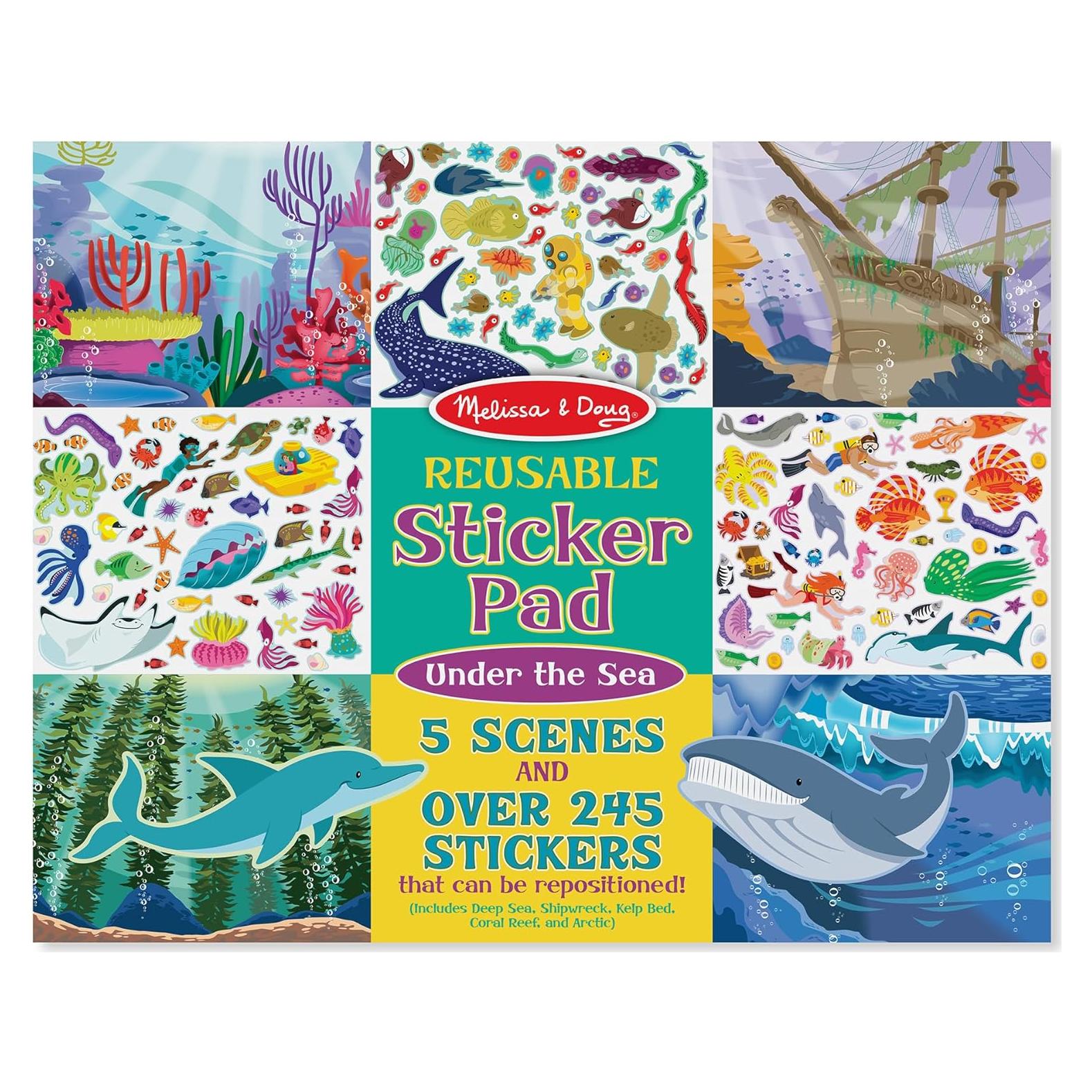 Bloc de Actividades de Pegatinas Reutilizables Melissa & Doug - Bajo el Mar