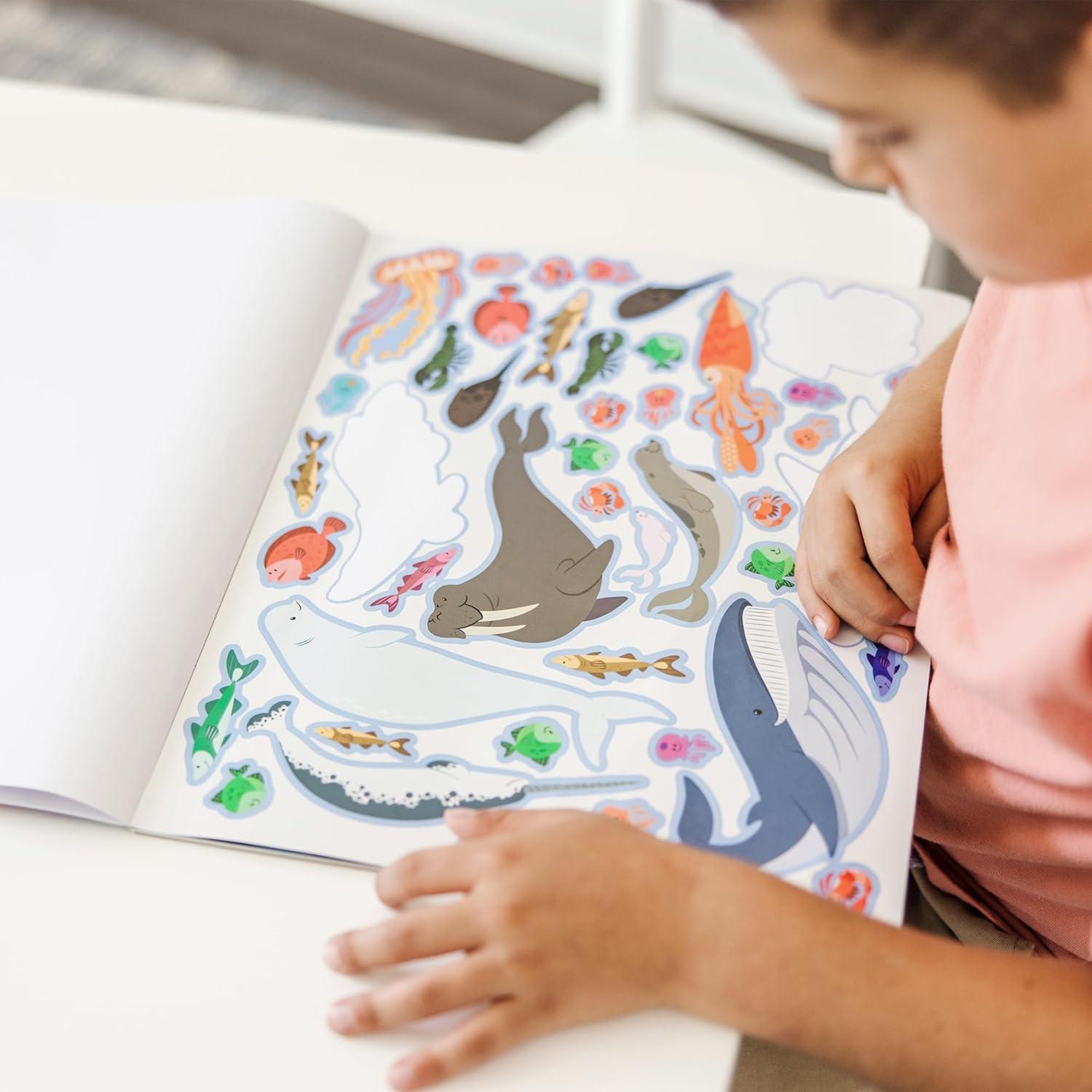 Bloc de Actividades de Pegatinas Reutilizables Melissa & Doug - Bajo el Mar