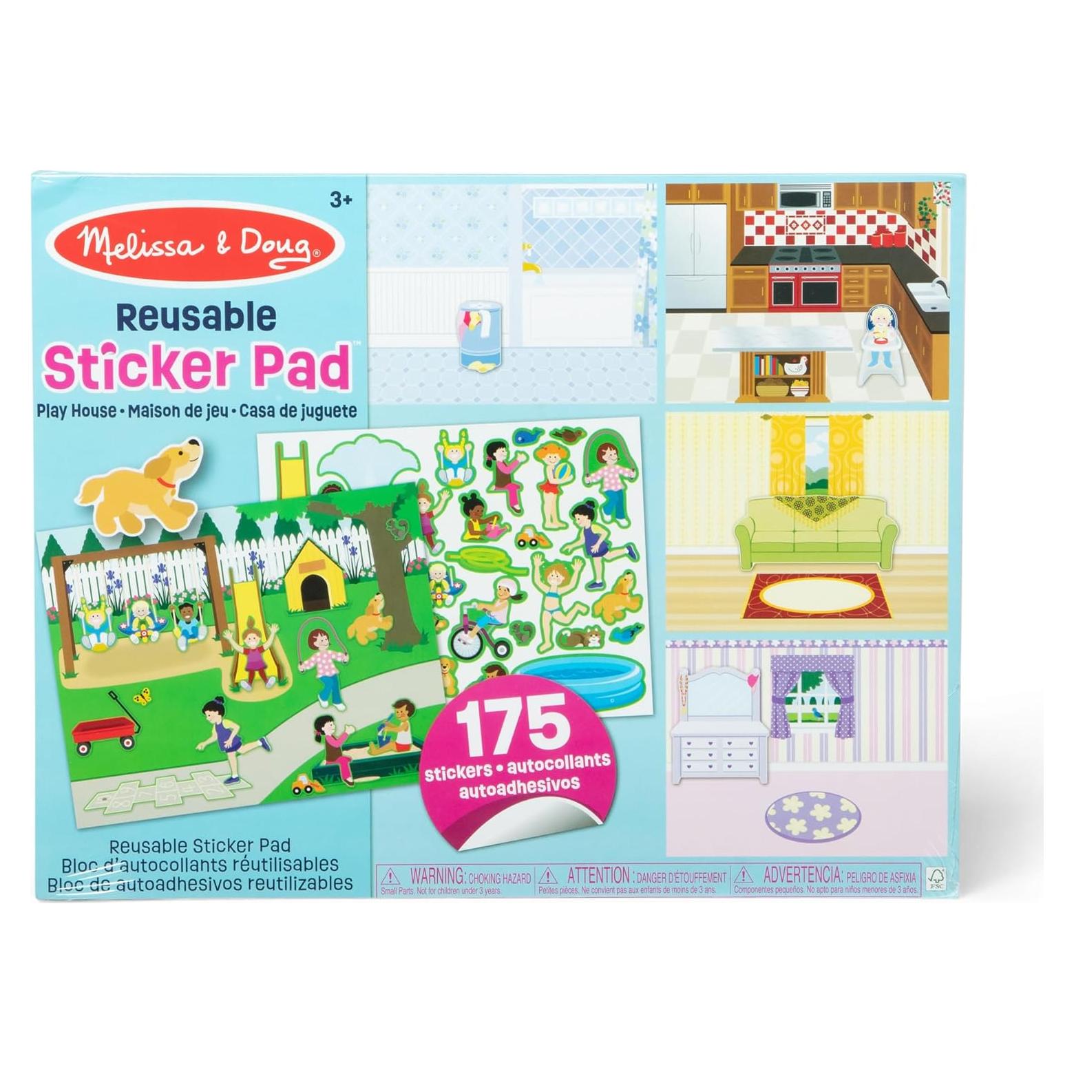 Juego de Almohadillas de Pegatinas Reutilizables Melissa & Doug - Casa de Jugar