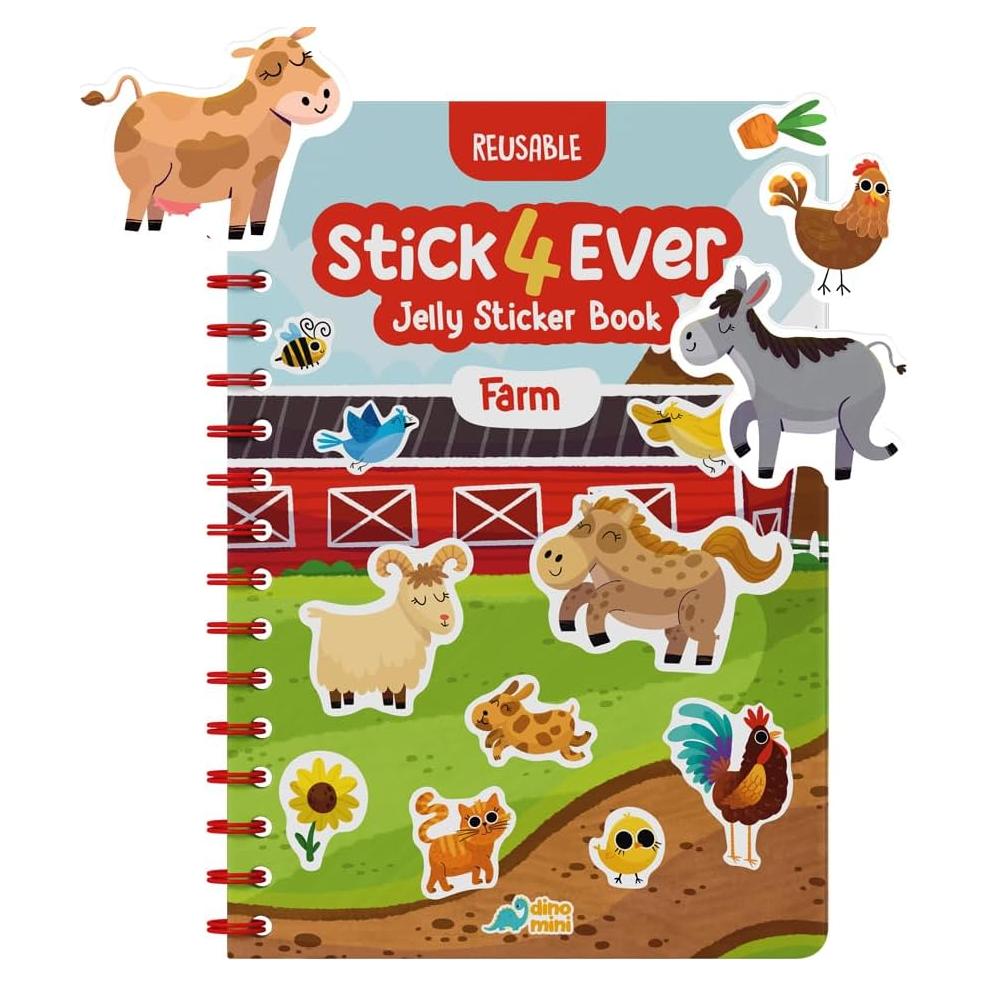 Stick4Ever Libro de Stickers de Gel DINO MINI - Granja 50 Piezas