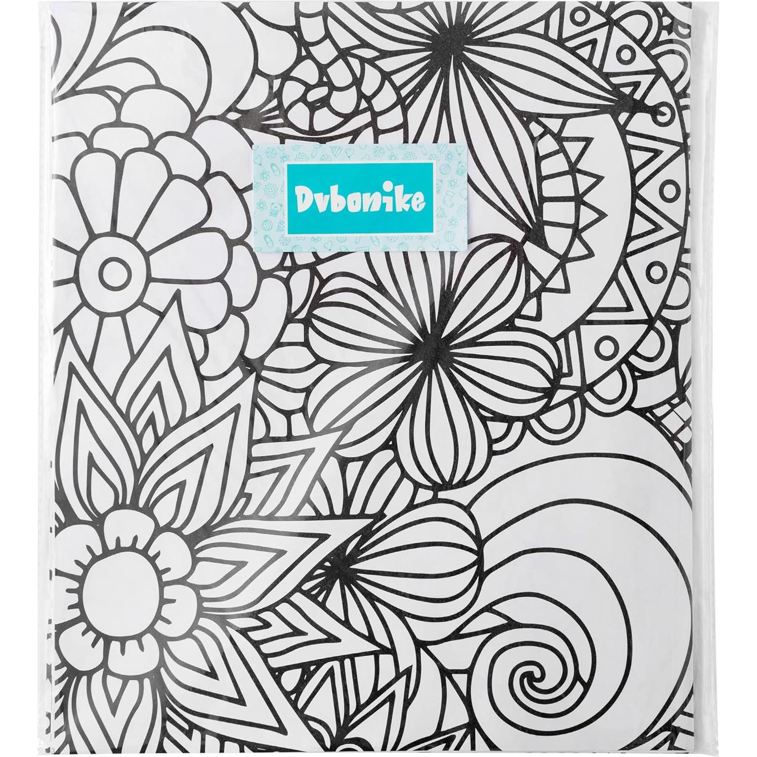 Póster de Colorear Mandala Jumbo Dvbonike 140x60 cm Floral