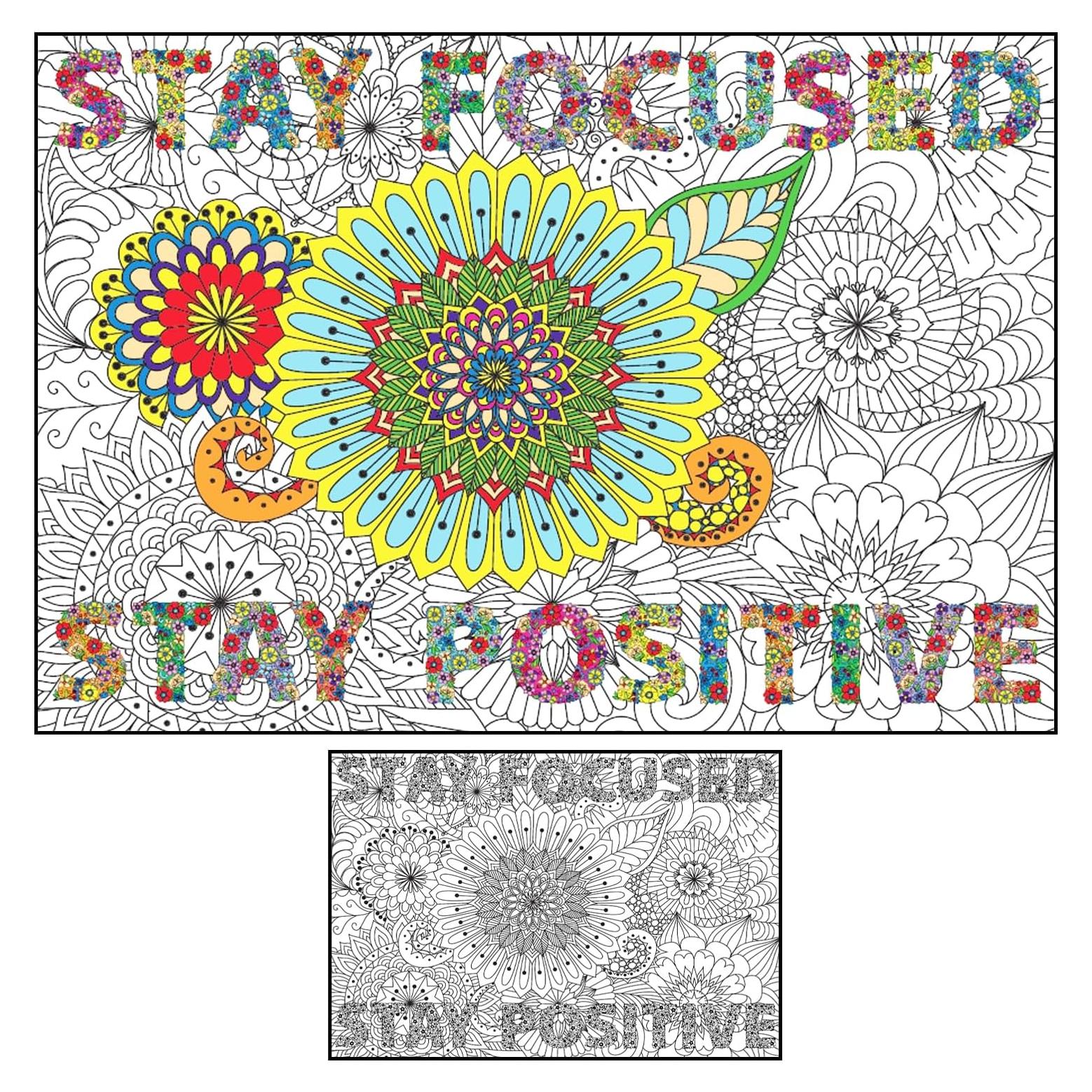 Póster de Colorear Jumbo Motivacional ALNETI 98x68 cm