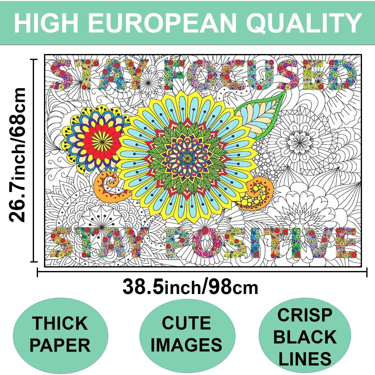 Póster de Colorear Jumbo Motivacional ALNETI 98x68 cm