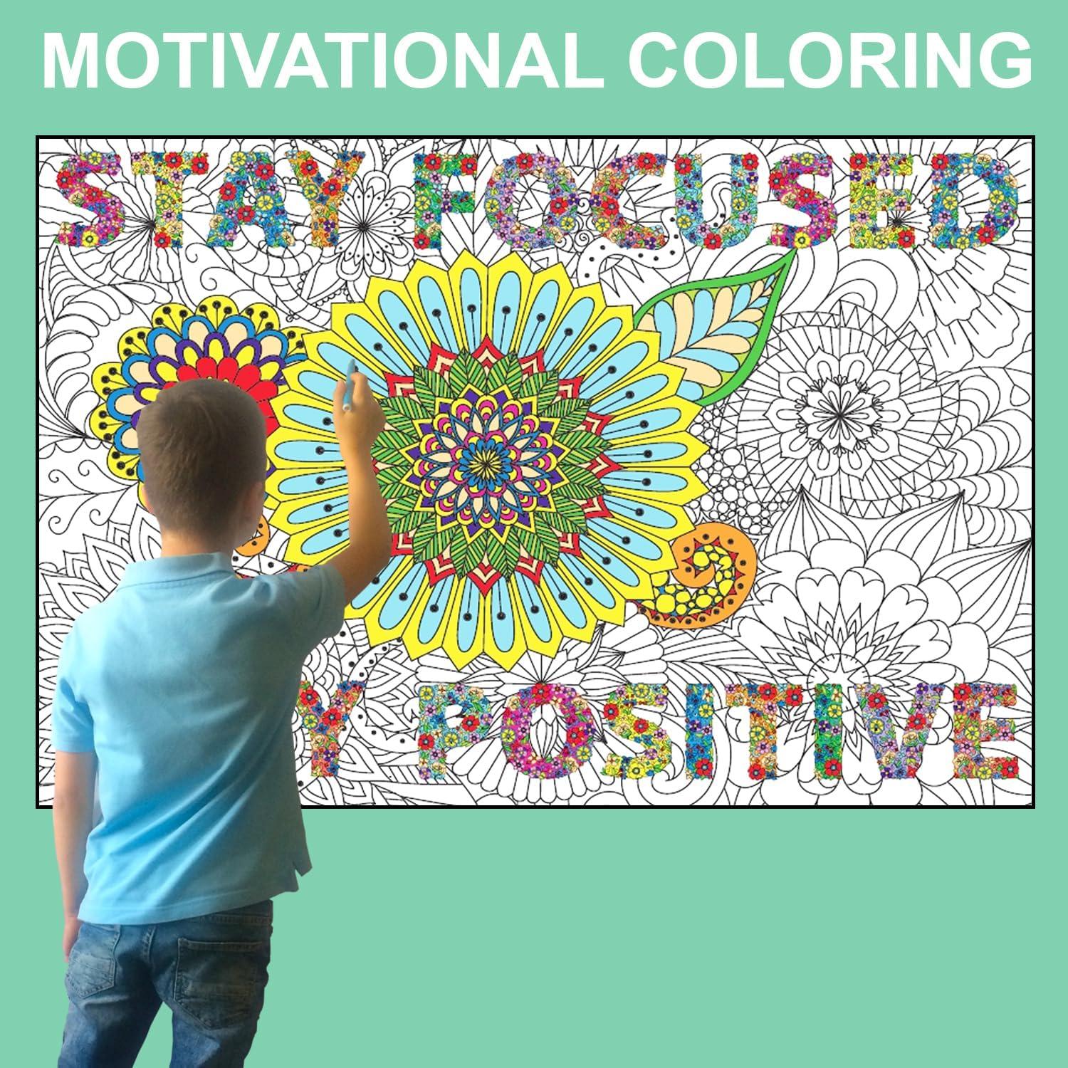 Póster de Colorear Jumbo Motivacional ALNETI 98x68 cm