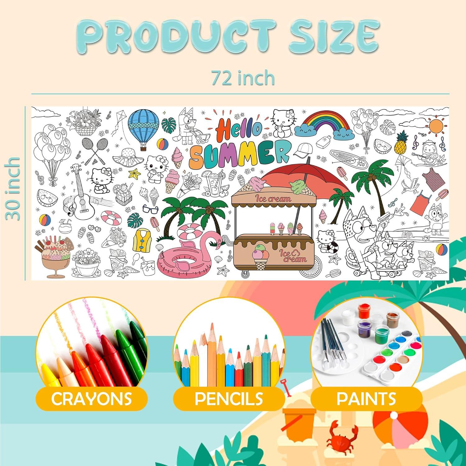 Mantel para Colorear JXSDWANG 182.9x76.2 cm Verano