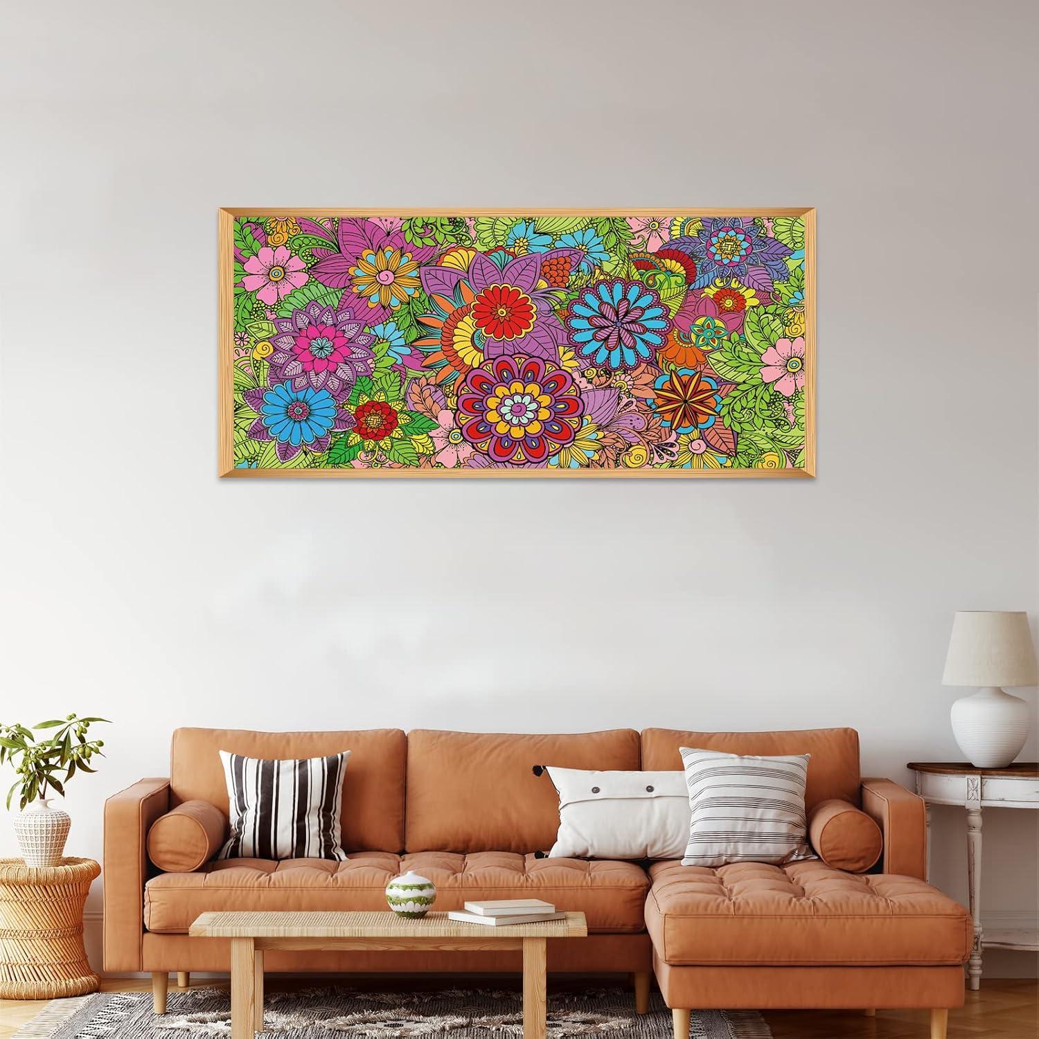 Paquete de 2 Pósters Gigantes para Colorear Mandala ZOIIWA 127x76 cm