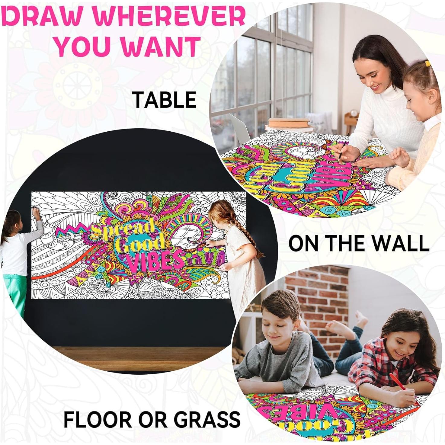 Póster de Colorear Gigante Naozinebi 63.5x127cm Motivacional