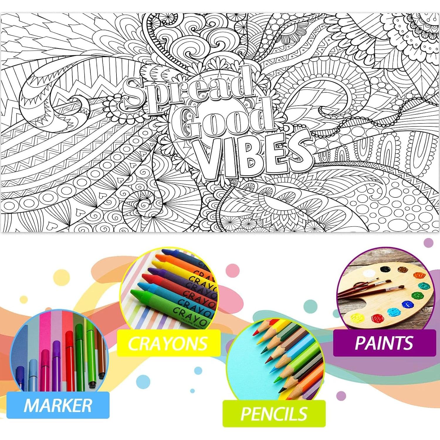 Póster de Colorear Gigante Naozinebi 63.5x127cm Motivacional