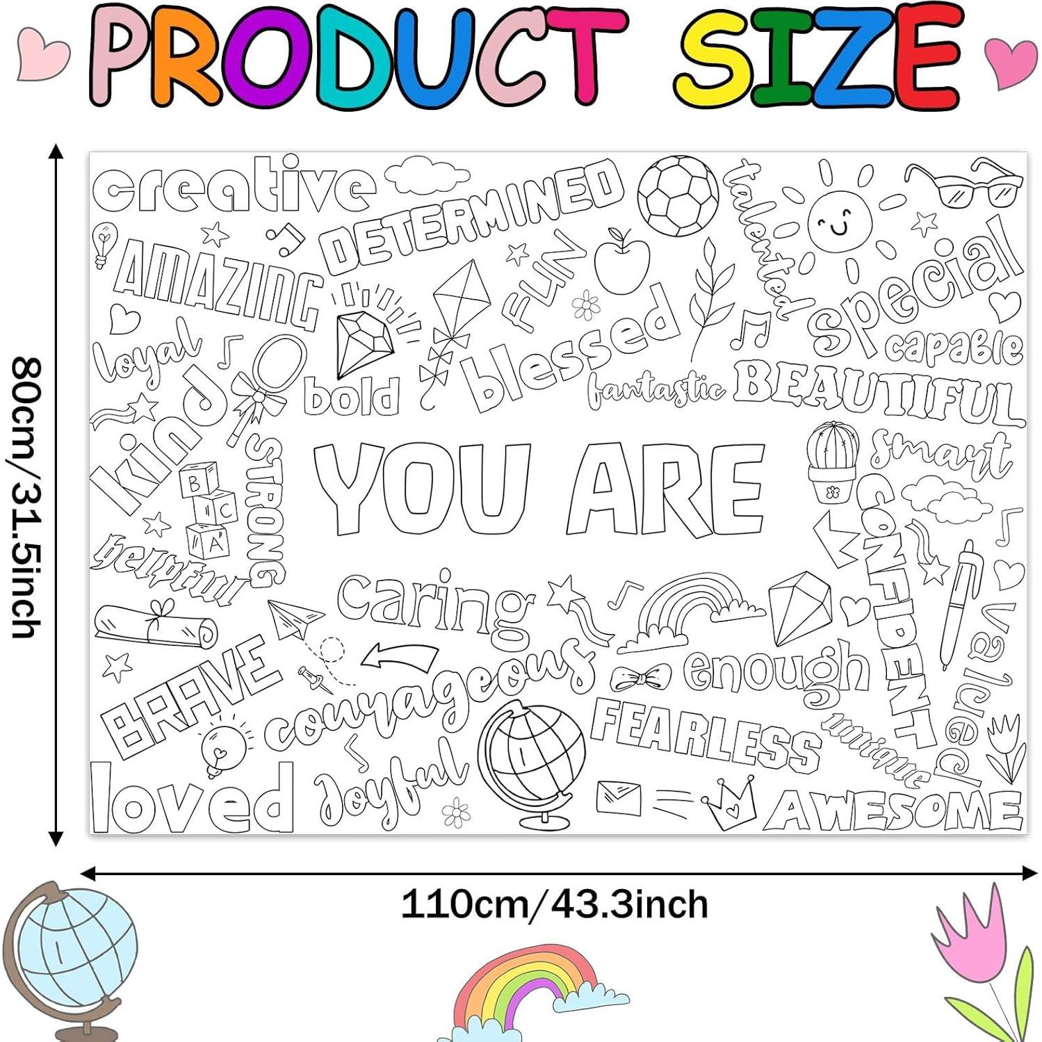 Póster Gigante de Colorear Positivo 80x110cm Naozinebi