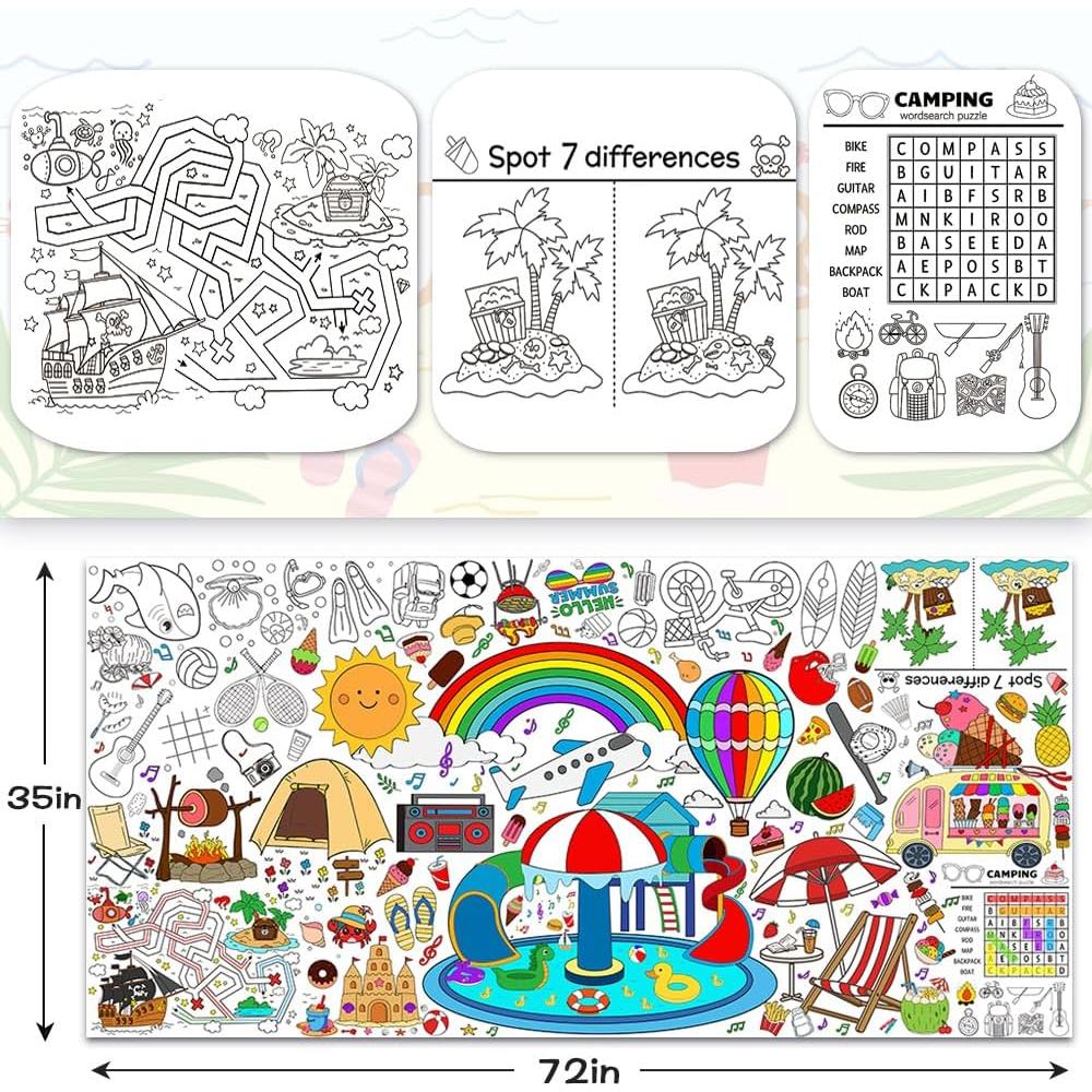 Juegos de Colorear Gigantes SPERINGEEN 72x35 cm para Niños