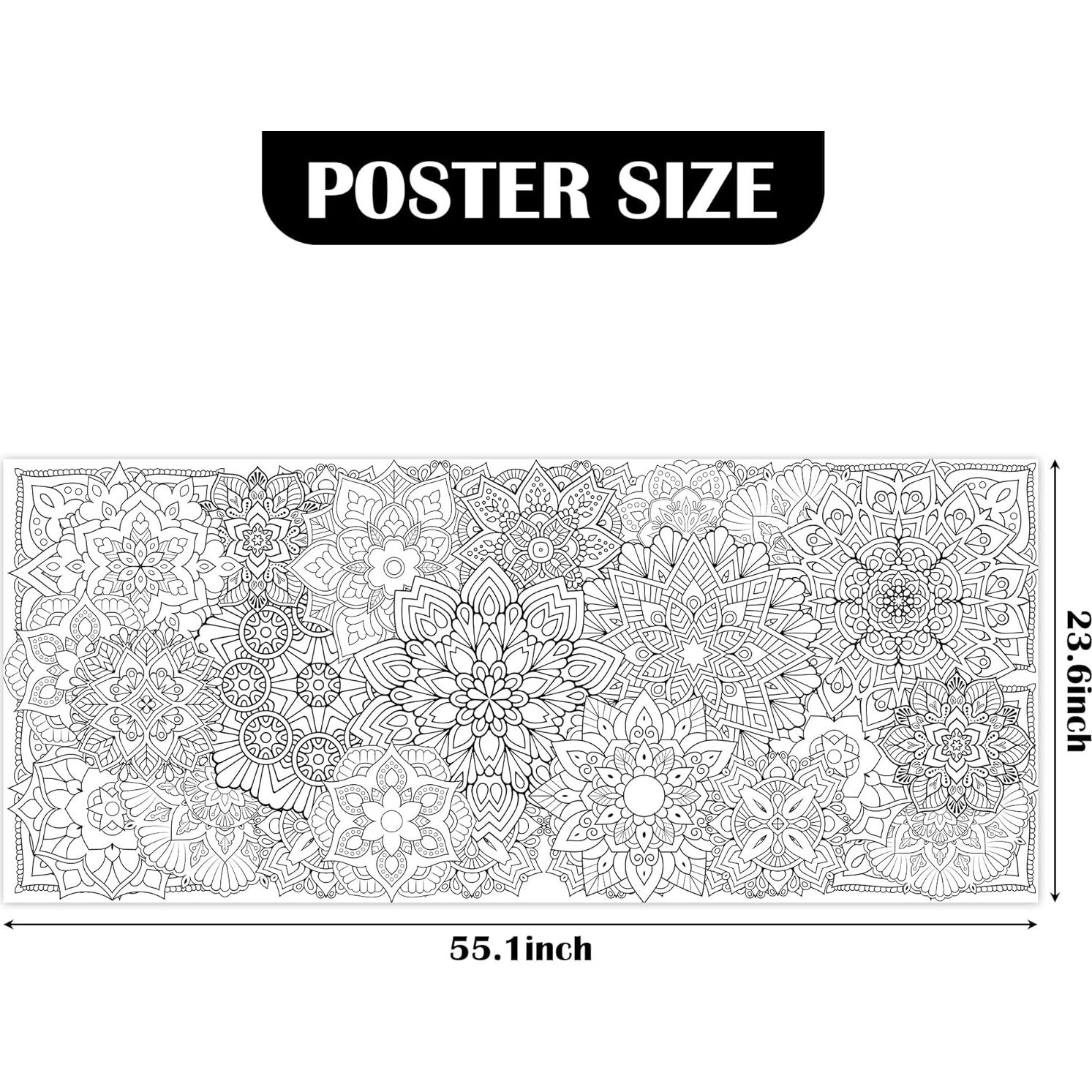 Póster para Colorear BZaber Mandala Gigante 140x60cm