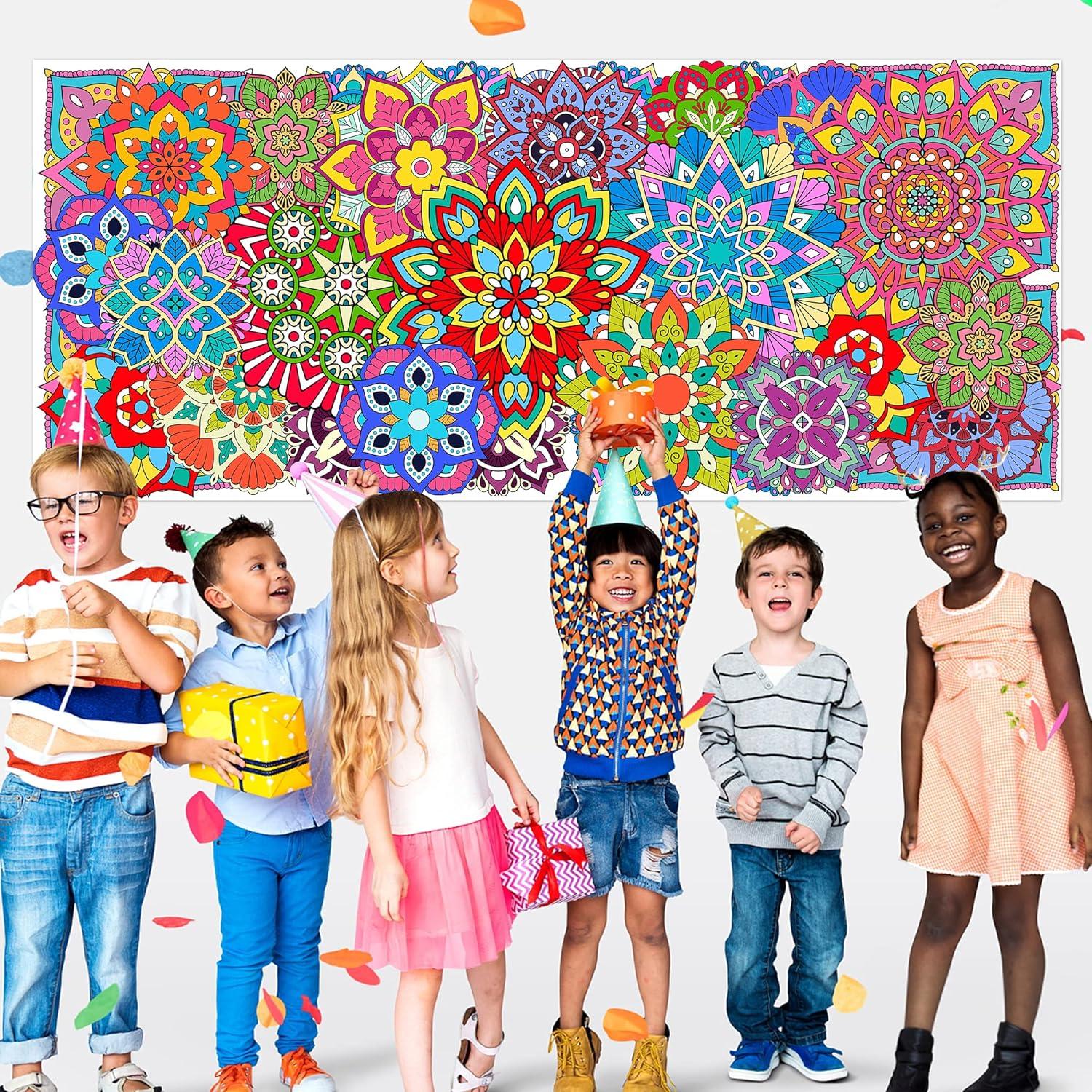 Póster para Colorear BZaber Mandala Gigante 140x60cm