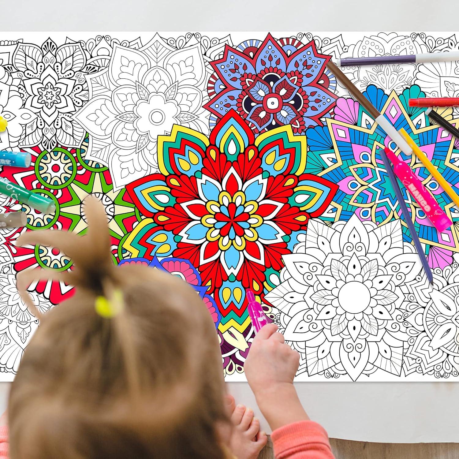 Póster para Colorear BZaber Mandala Gigante 140x60cm
