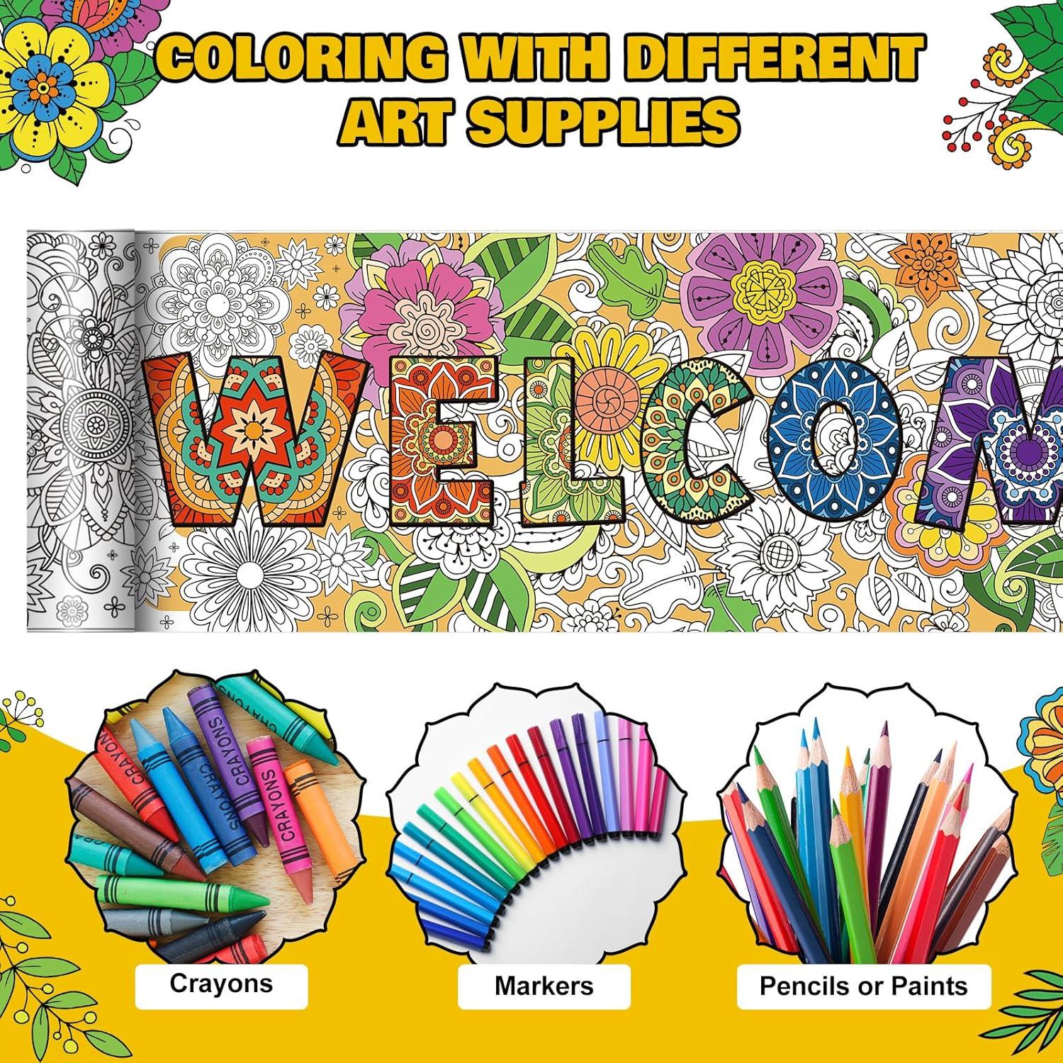 Pósteres Gigantes para Colorear Janlaugh - 3 Pack 30x300 cm