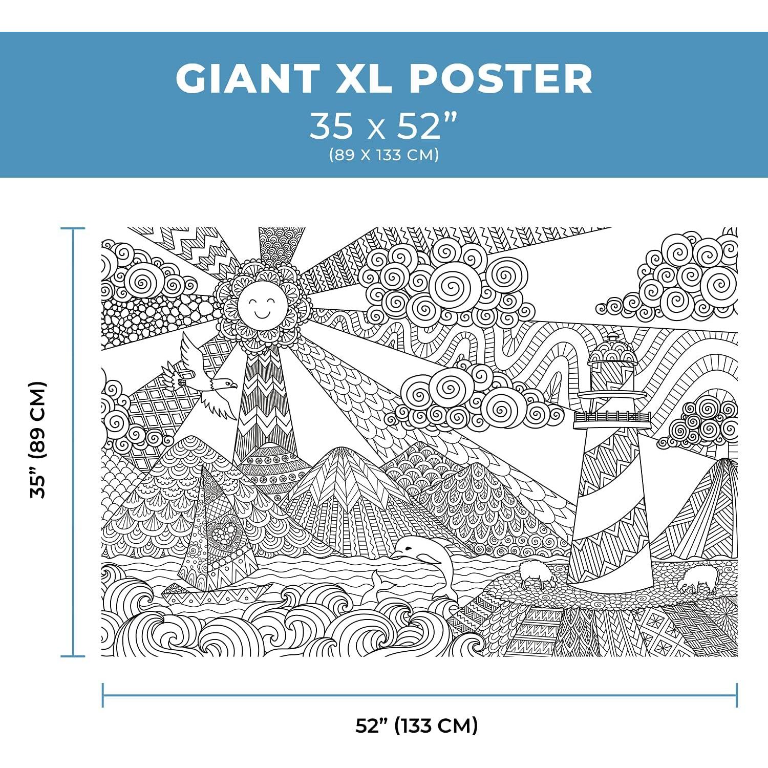 Póster para Colorear Gigante Dekali Designs 89x132 cm Papel Premium