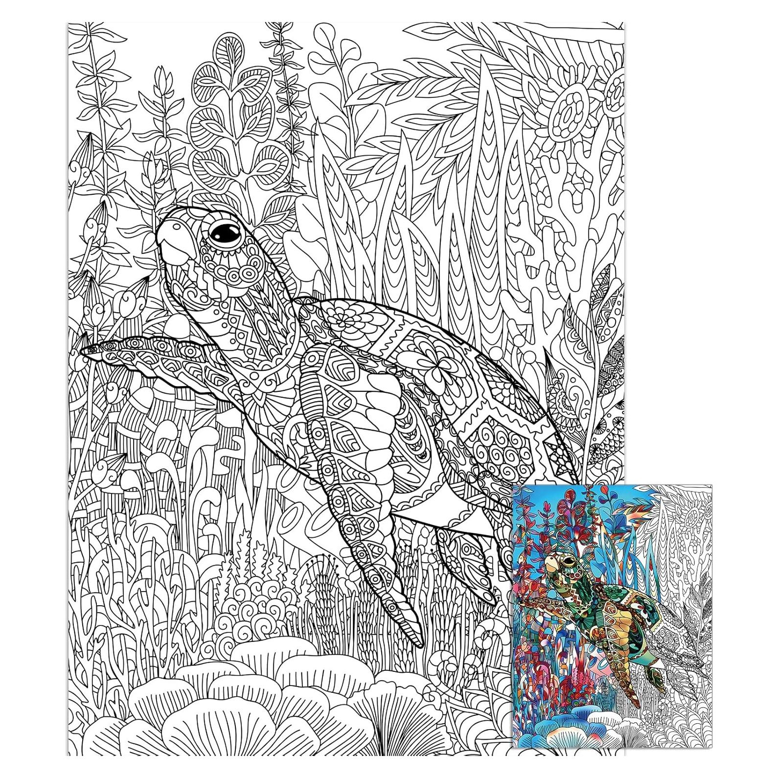 Póster Gigante para Colorear Tortuga Marina ZOIIWA 132x100 cm