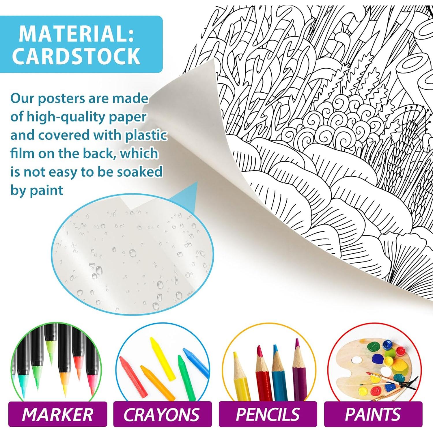 Póster Gigante para Colorear Tortuga Marina ZOIIWA 132x100 cm