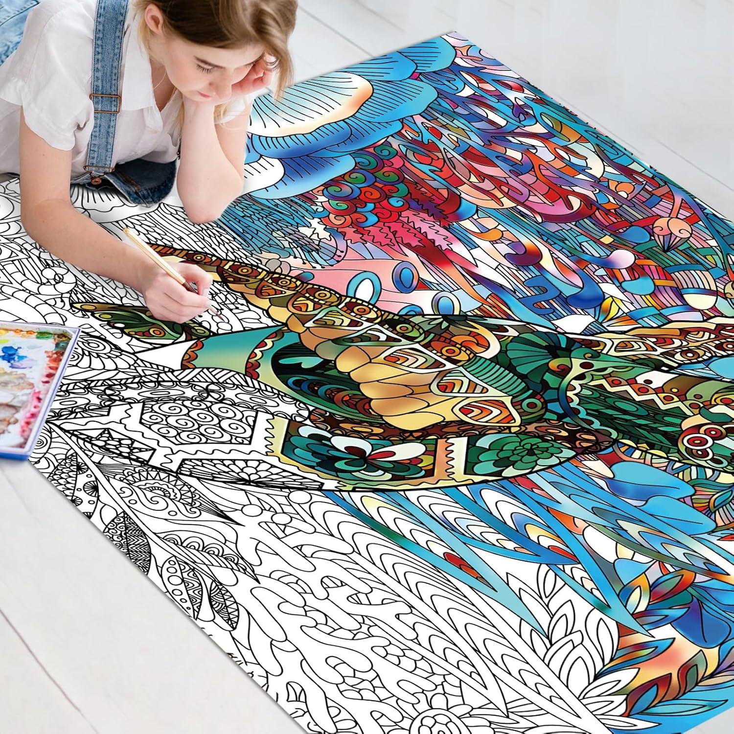 Póster Gigante para Colorear Tortuga Marina ZOIIWA 132x100 cm