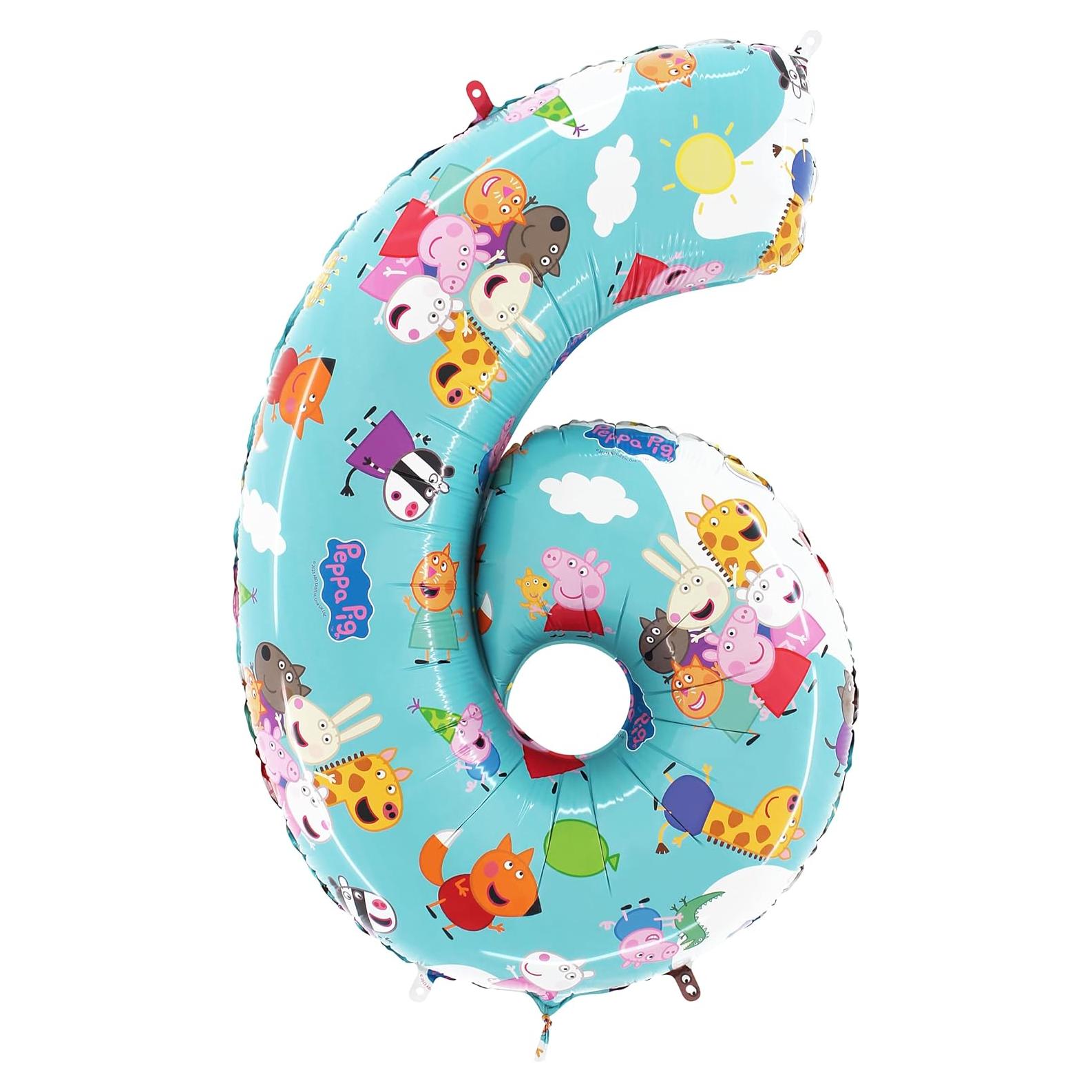 Globo de Aluminio Toyland® Peppa Pig 66cm Números 1-6